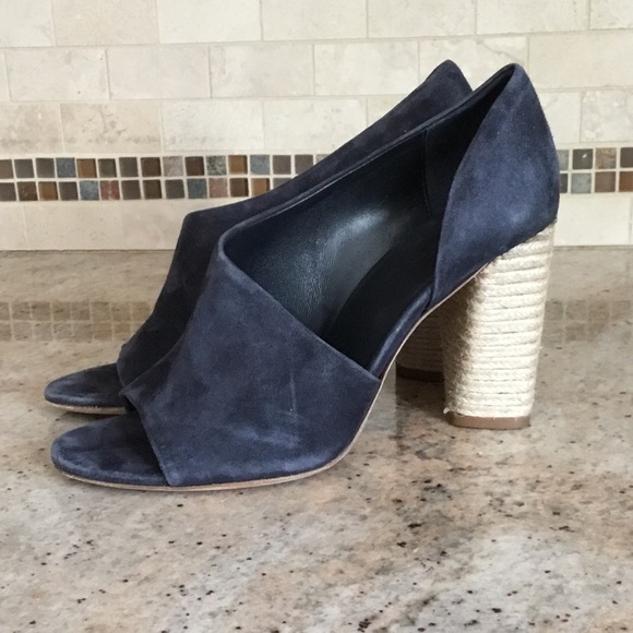 Vince Percey Suede Open Toe D’Orsay Wrap Block Heel Sandals - Picture 5 of 13